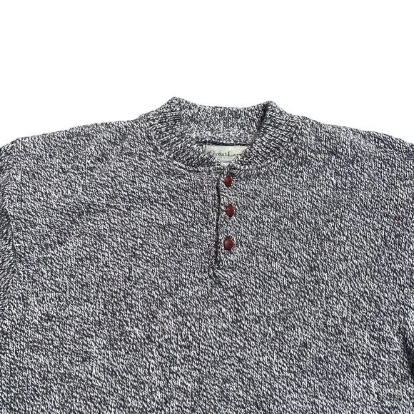 Vintage GreatLand Wool Henley Grandpa Sweater Aprés-Ski Coast Cabin Nautical-XL - Picture 2 of 10